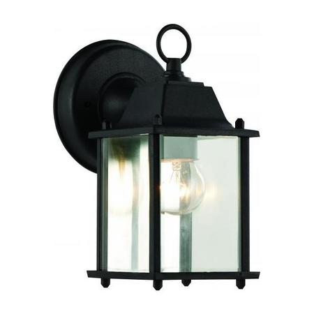 TRANS GLOBE One Light Black Clear Beveled Glass Wall Lantern 40455 BK